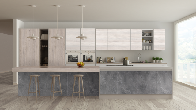 Comparison of laminates and natural materials for home interiors